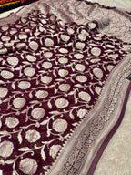 Banarsi Pure Natural Georgette Jaal Design Pattern VSG01