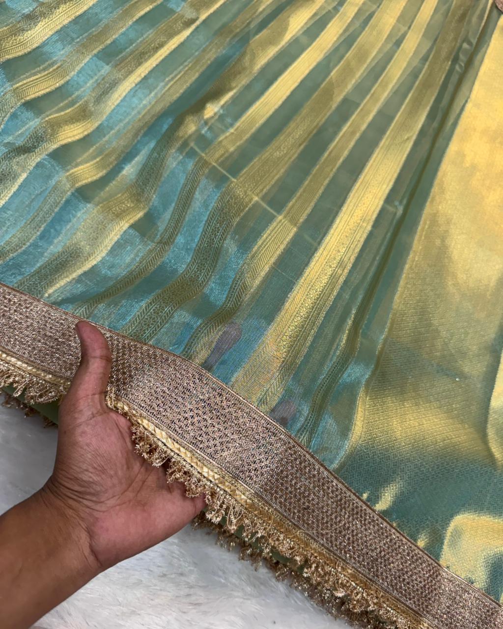 Maharani Tissue silk in Lining Design banarsi Patch Work Saree TSN02