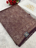 Maroon Banarasi Dupion Silk Saree with Embossed Antique Zari Weaving & Rich Antique Zari Pallu | STF62