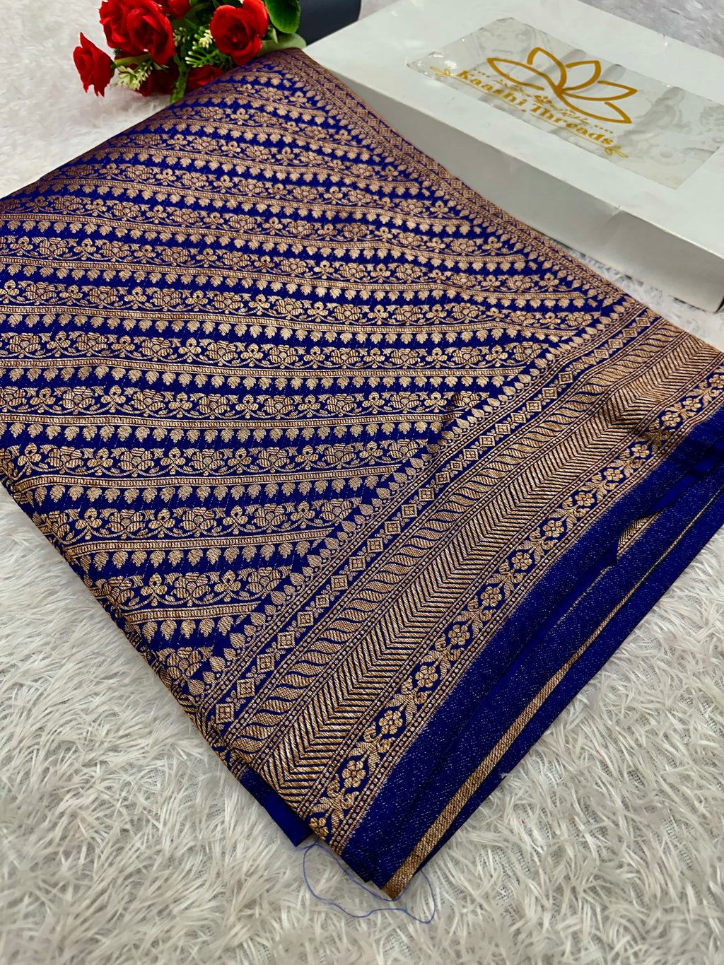 Banarasi Dupion Silk Saree with Embossed Antique Zari Weaving & Rich Antique Zari Pallu | STF57