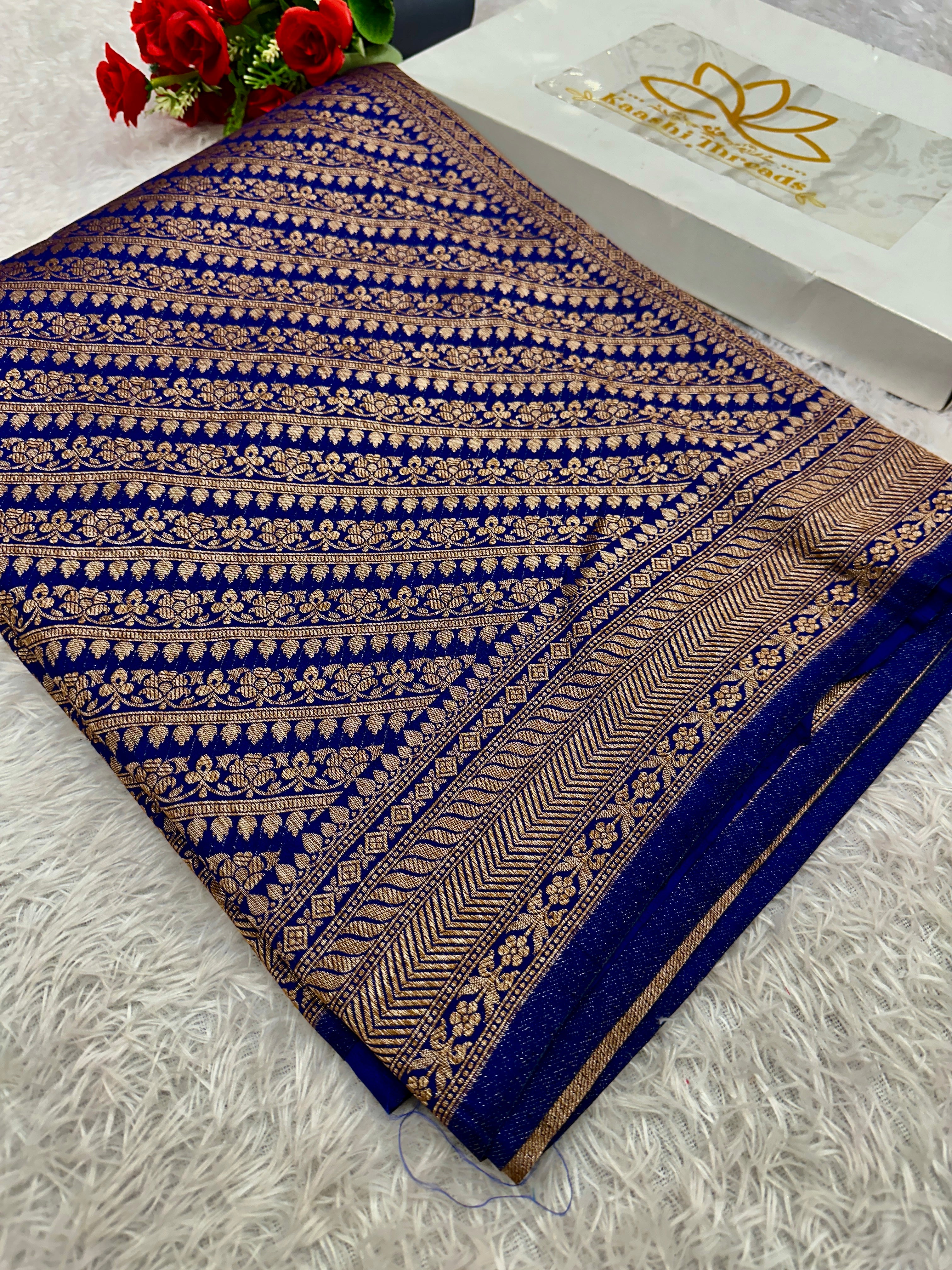 Banarasi Dupion Silk Saree with Embossed Antique Zari Weaving & Rich Antique Zari Pallu | STF57