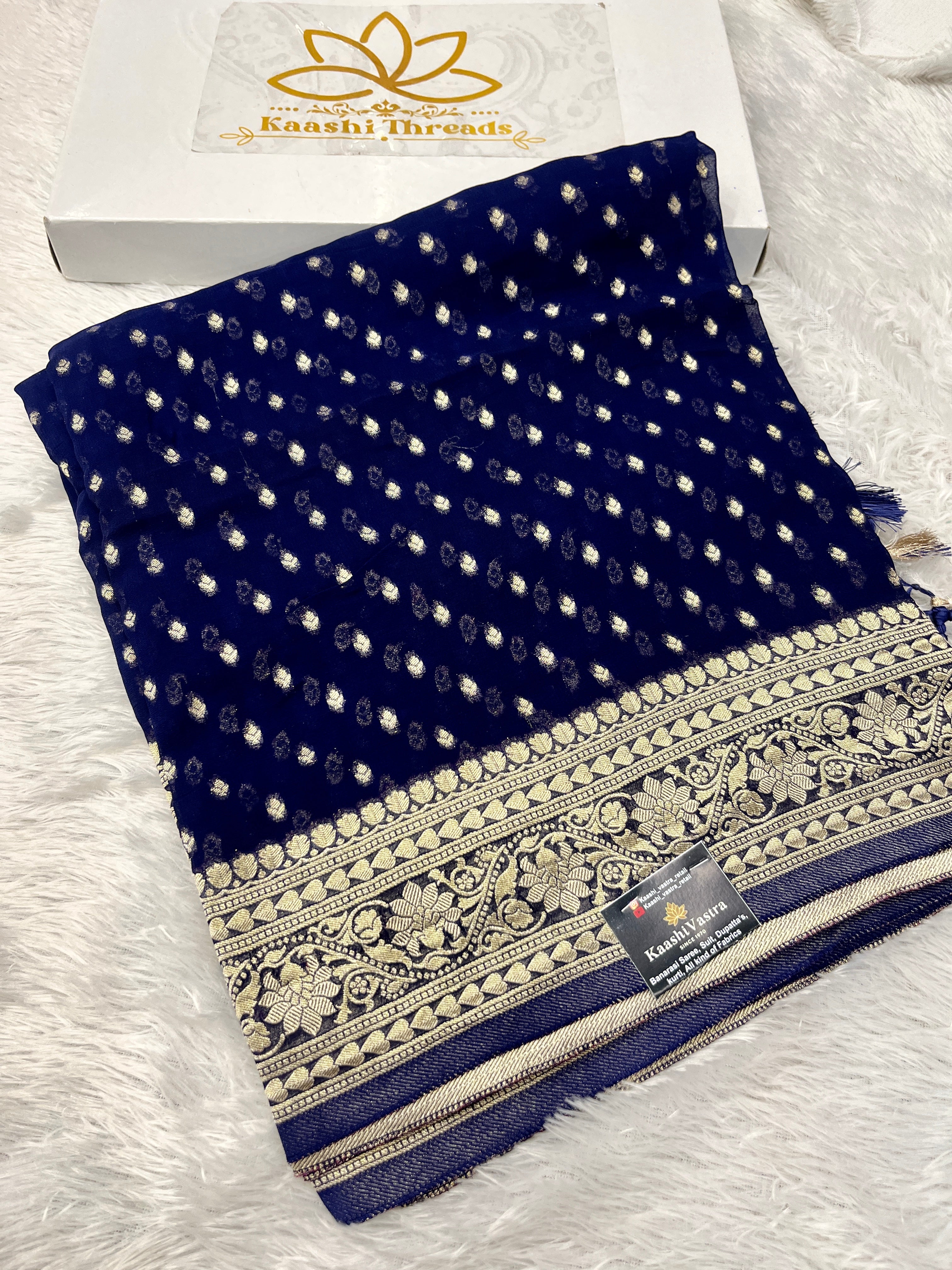 Banarsi Pure Natural Georgette Traditional Patti Buti  Design VSG05