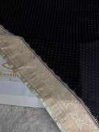 Black & Beige Chunri Zari Woven Saree with Rich Pallu – MKS832