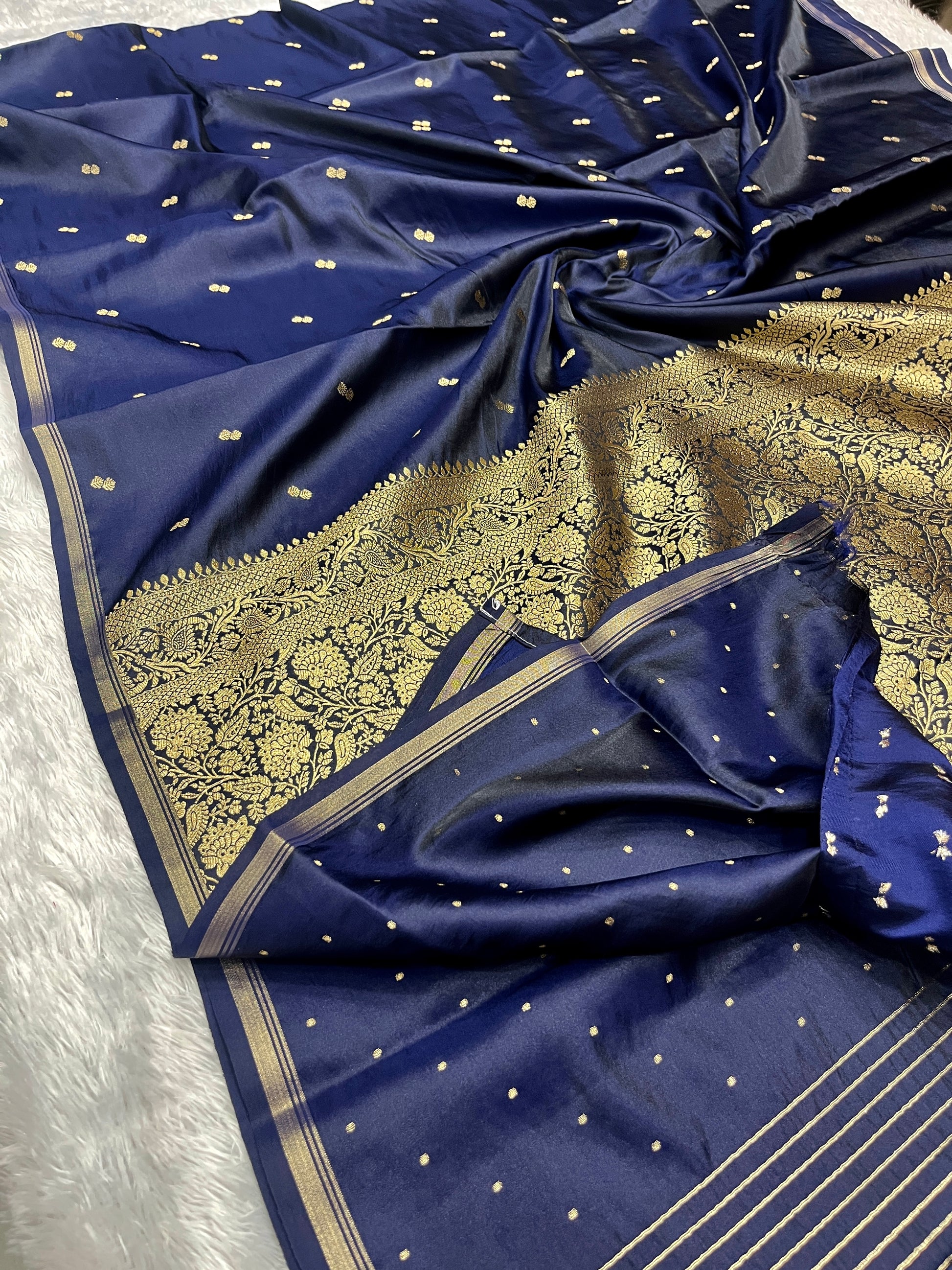 Fancy Tussar Silk Woven Buti Design Saree TS051