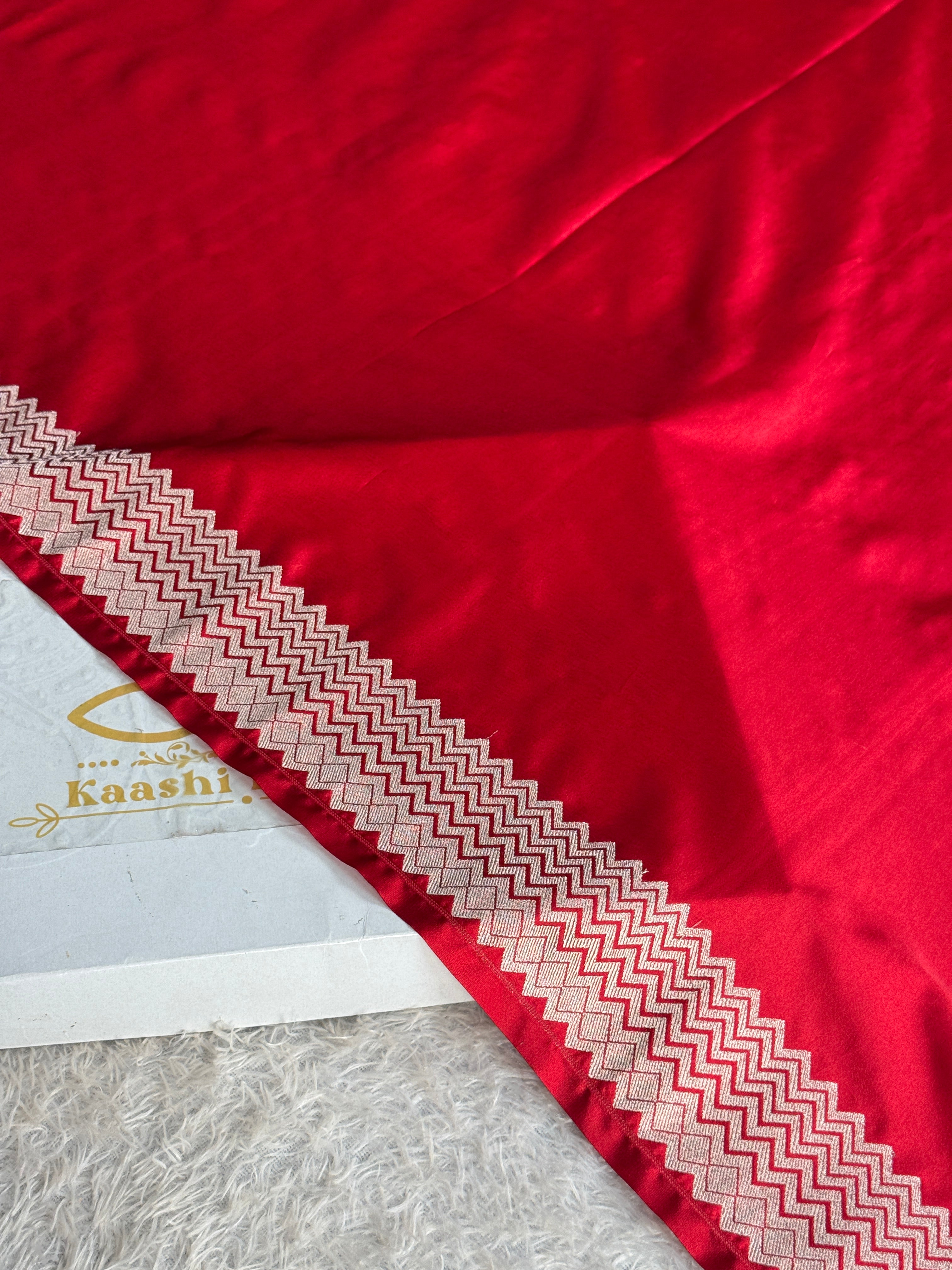 Reddish Pink Mashru Kataan Silk Banarasi Saree with Paithani Zari Pallu | MKS753