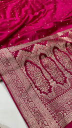 Premium Mashru Kataan Silk Saree with Star Buti Motifs and Luxurious Zari Pallu – MKS410