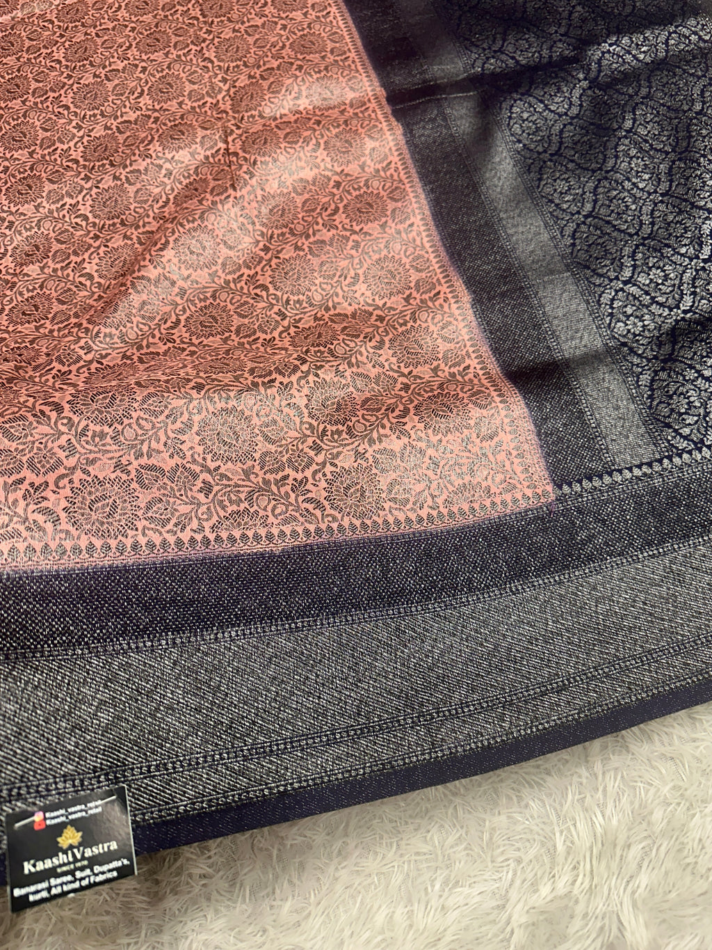 STF41 – Royal Pitch Dupion Saree with Silver-Black Antique Zari Weaving