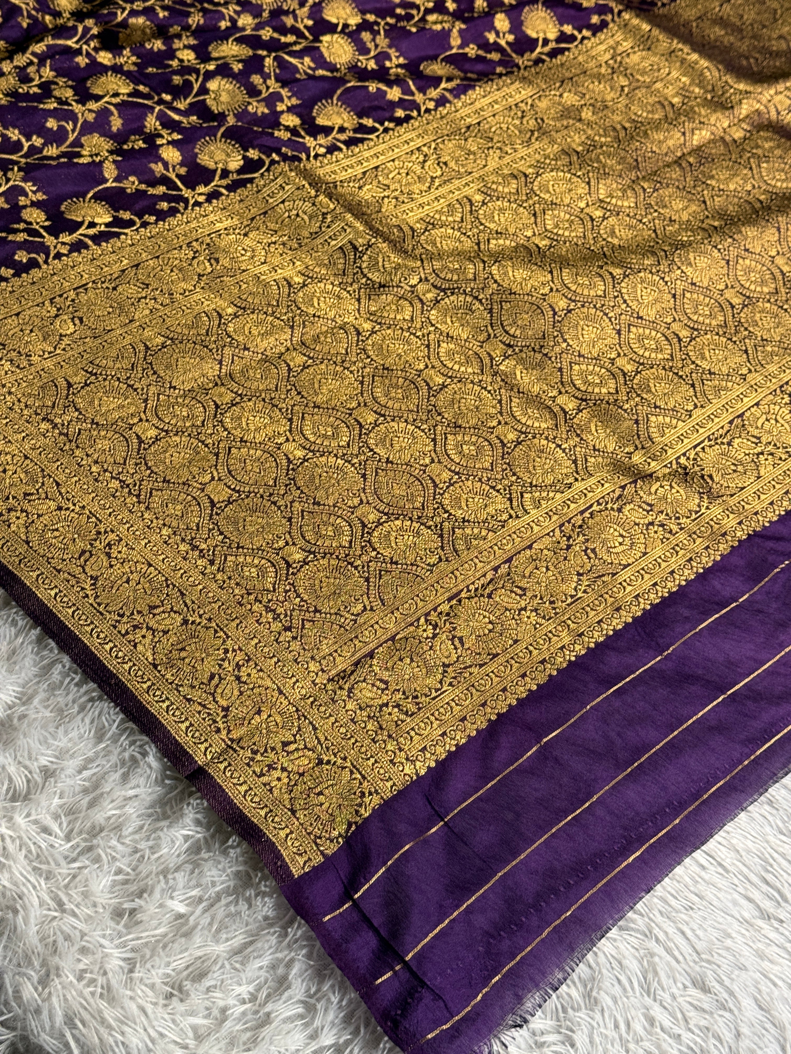 Crepe Georgette Silk Jaal Woven Banarasi Saree – SS51