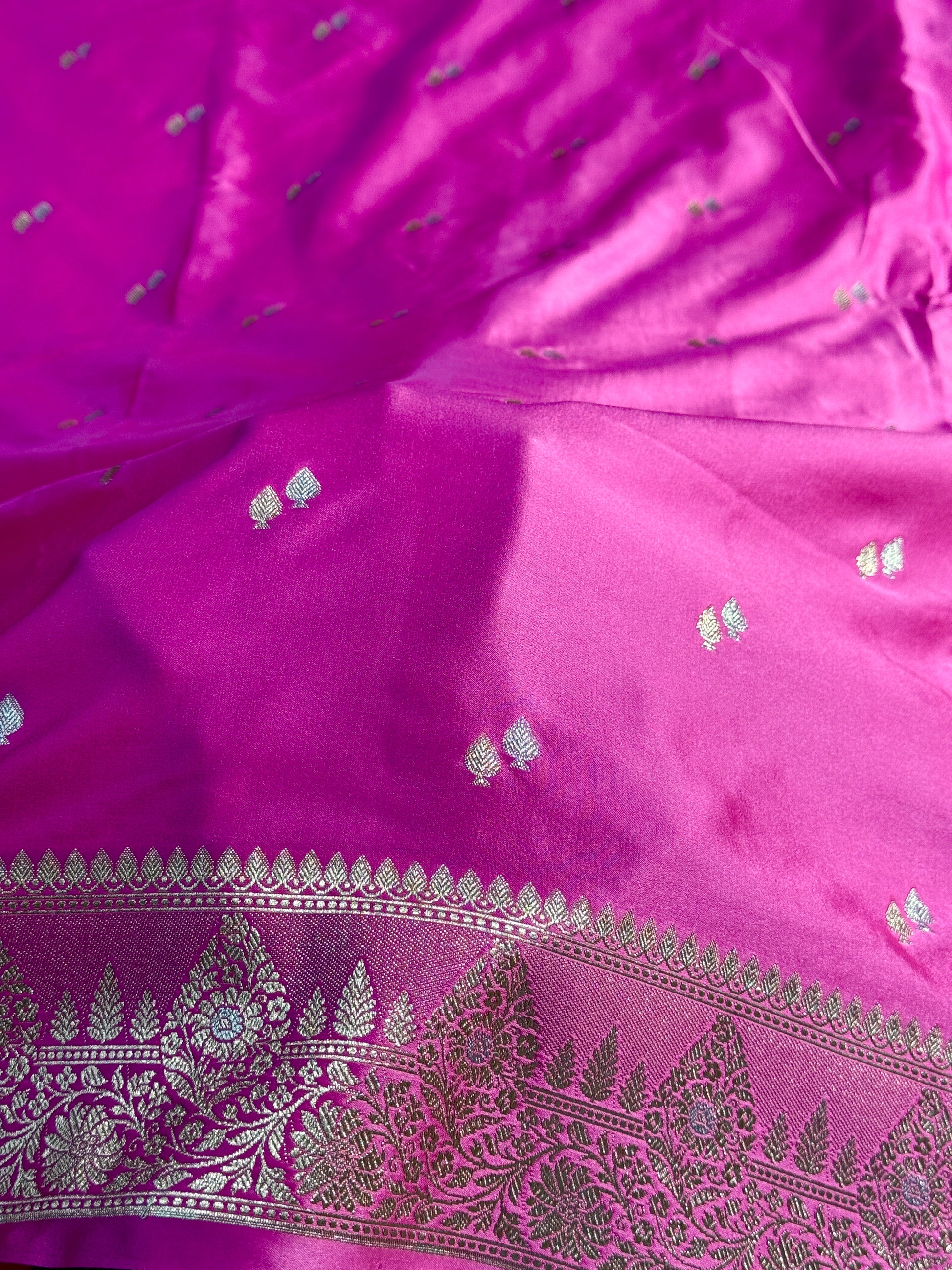 Double Buti Mashru kataan Saree Ms22