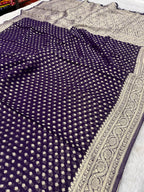 Banarsi Pure Natural Georgette Four flower Buti Design VSG02