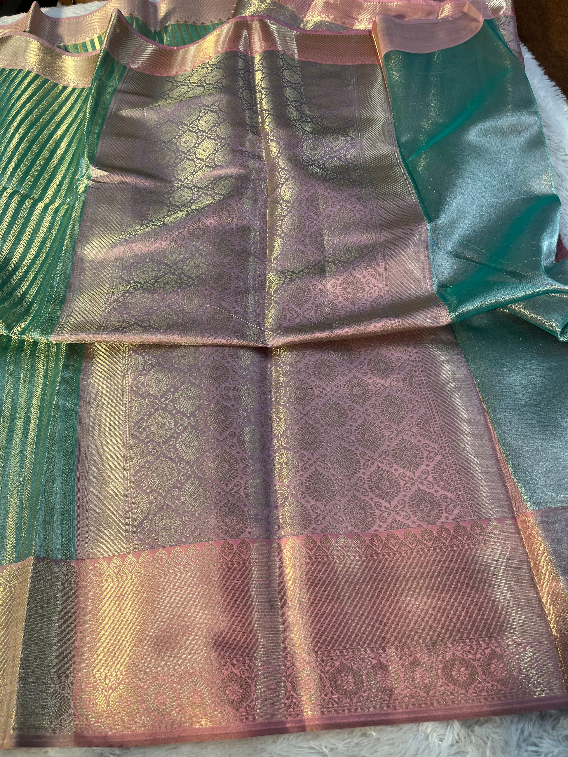 Tissue Silk Contrast pallu border Saree TS25