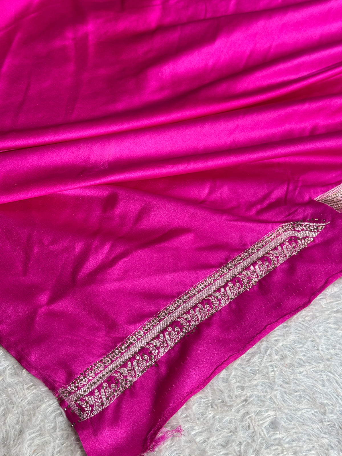 Rani Pink Mashru Kataan Silk Saree – MKS805