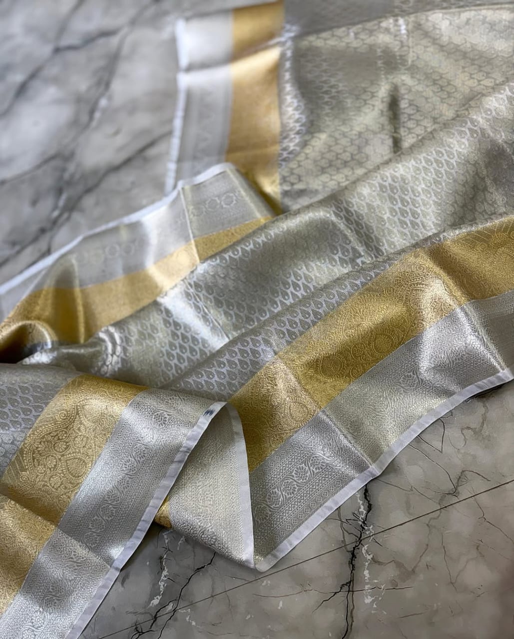 Silver Tissue Silk Saree TS111