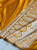 ✨ Mashru Kataan Silk Saree with Tanchoi Woven Pattern, Zari Border & Rich Zari Pallu MKS416