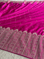 Rani Pink Mashru Kataan Silk Saree – MKS805