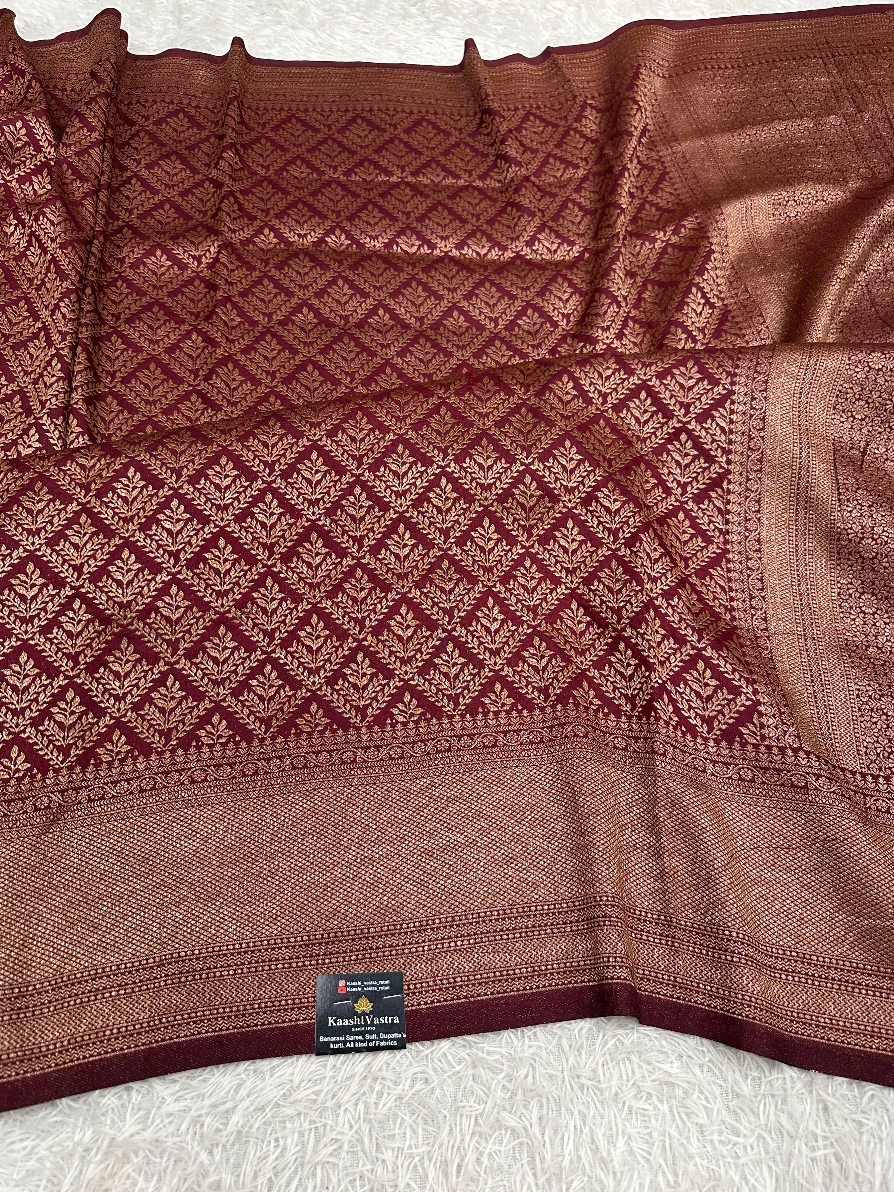 Wine Yellow Banarasi Dupion Silk Saree with Embossed Antique Zari Weaving & Rich Antique Zari Pallu | STF83