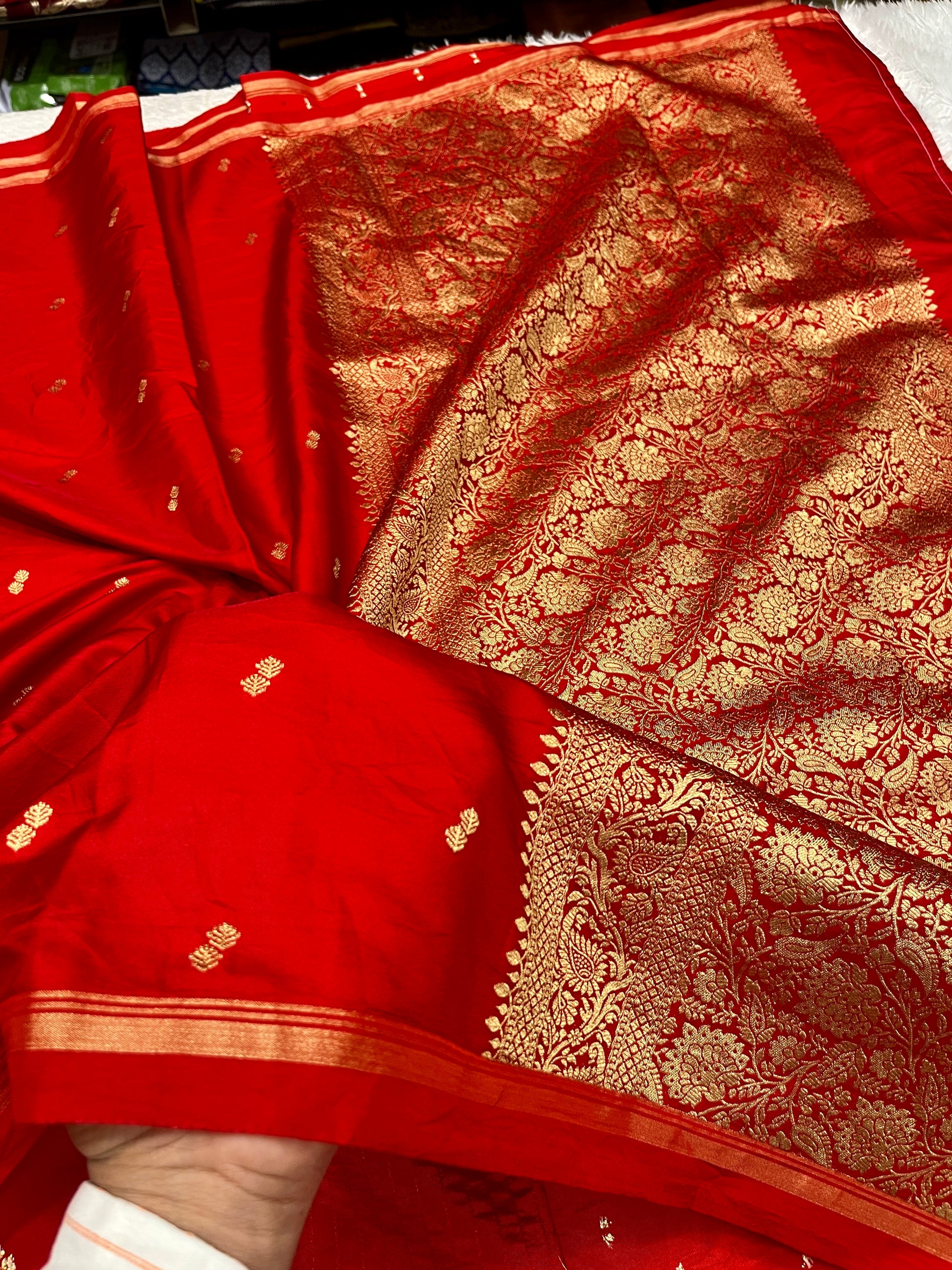 Fancy Tussar Silk Woven Buti Design Saree TS051