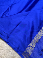 Royal Blue Meena Work Banarasi Mashru Silk Saree with Jacquard Weave MKS301