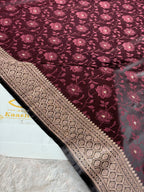 Brown Mashru Kataan Silk Saree | Zari Meena Tanchoi Woven Design | Rich Zari Pallu | Banarasi Silk Saree – MKS845