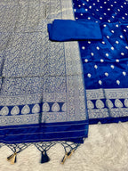 ✨ Banarasi Jacquard Gap Buti HO Silk 3-Piece Unstitched Dress Material MSS15