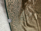 Green  Banarasi Dupion Silk Saree with Embossed Antique Zari Weaving & Rich Antique Zari Pallu | STF110