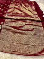 Chinon Silk Royal Buta   Design Wine Saree CN08