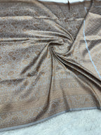 Grey Banarasi Dupion Silk Saree with Embossed Antique Zari Weaving & Rich Antique Zari Pallu | STF71