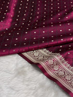 ✨ Mashru Kataan Silk Saree with Tanchoi Woven Pattern, Zari Border & Rich Zari Pallu MKS416