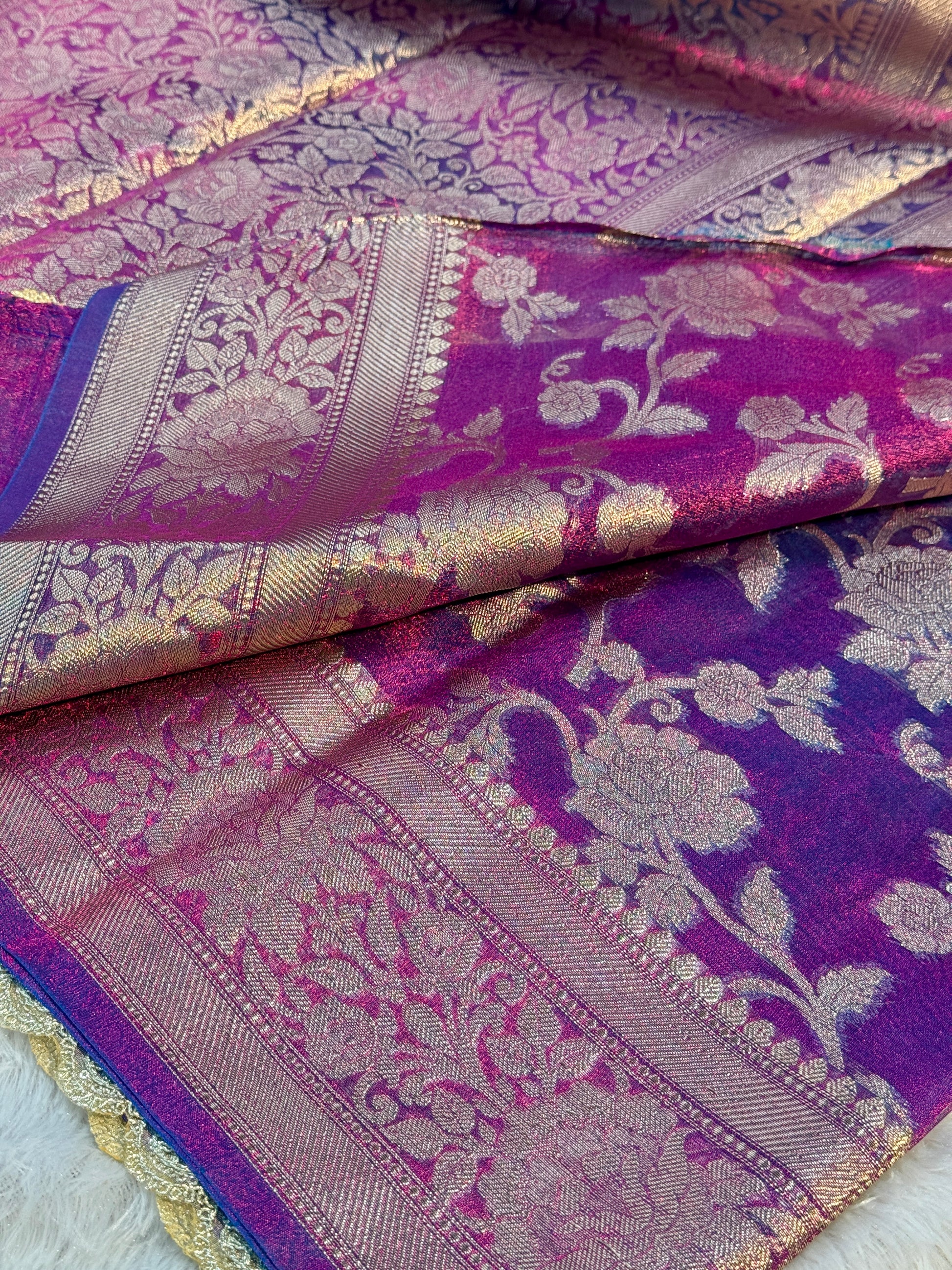 Patch Work Tissue Silk Saree Ts33