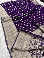 Banarsi Pure Natural Georgette Little flower Buti  Design VSG07