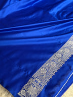 Royal Blue Buta Woven Saree with Rich Pallu & Border Blouse – MKS819