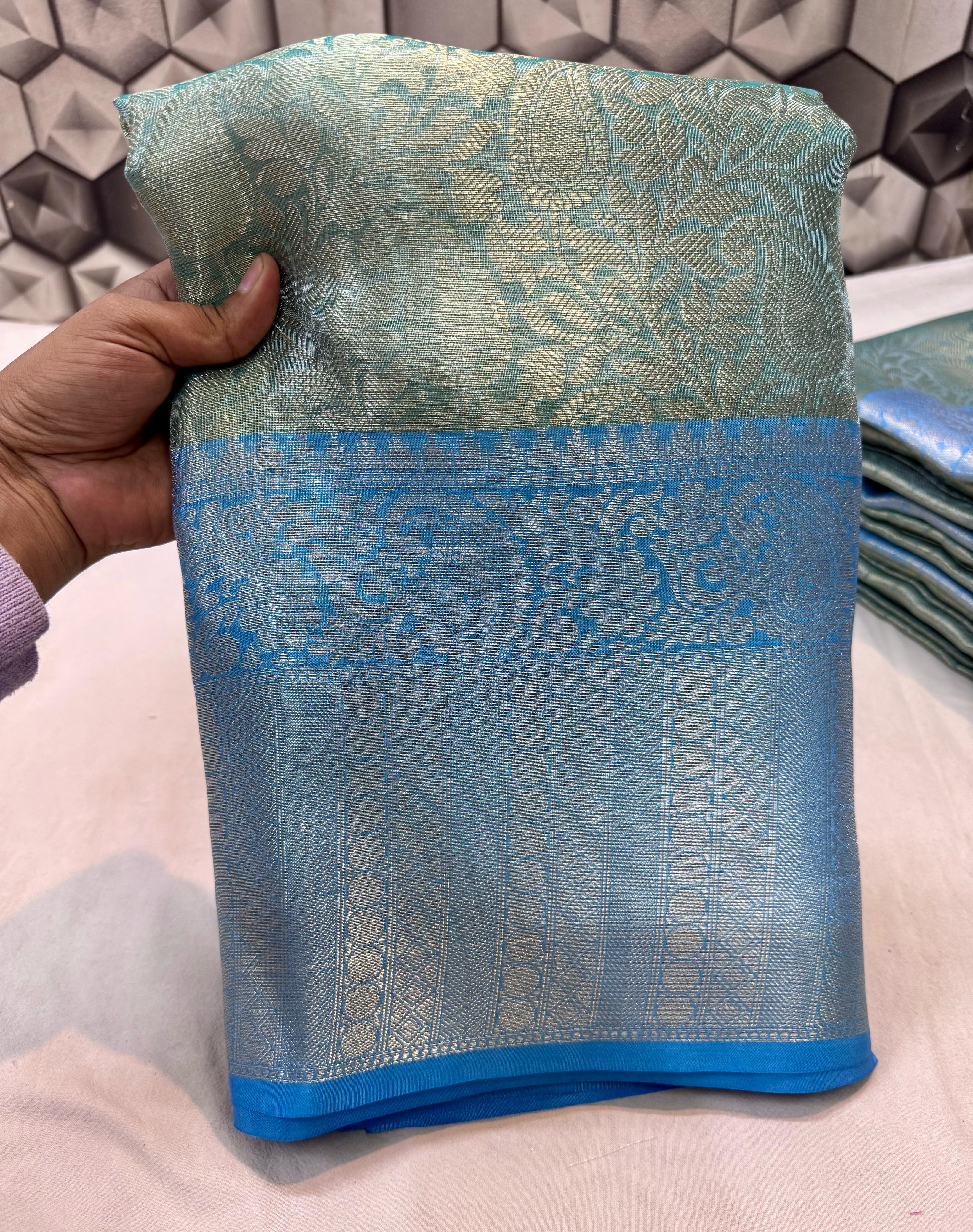 Light Blue Tissue Silk Saree TS117