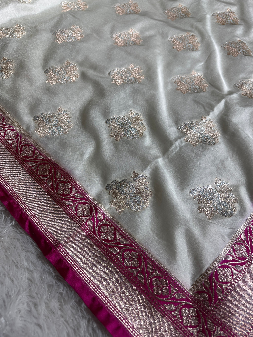 Mashru kataan silk Saree in Contrast Color MSK03