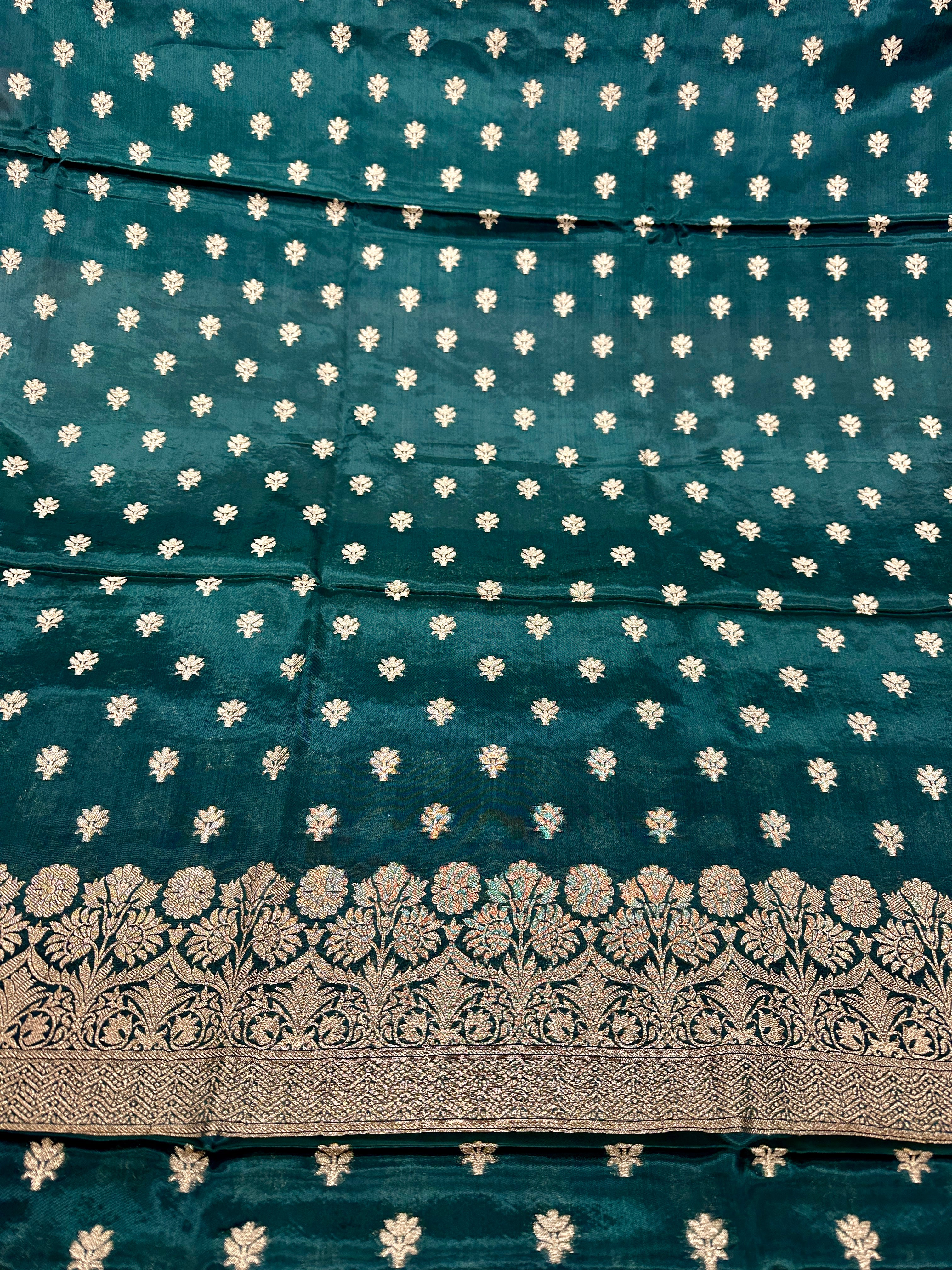 ✨ Banarasi Jacquard Gap Buti HO Silk 3-Piece Unstitched Dress Material MSS26