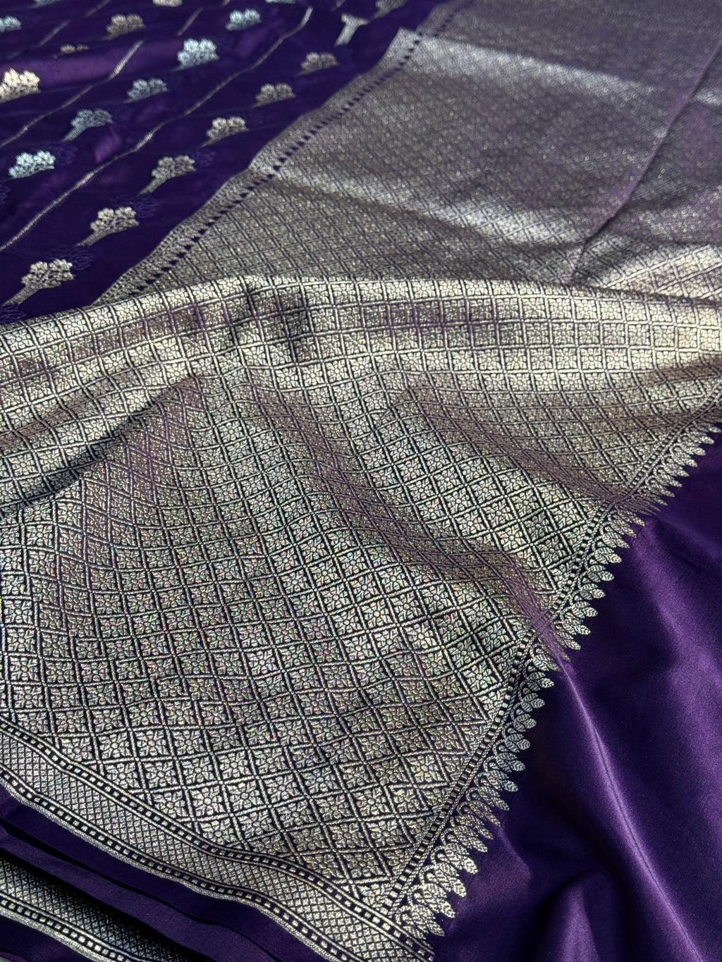 Flower Mashru Saatan Kataan Silk Saree Ms23