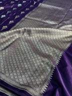 Flower Mashru Saatan Kataan Silk Saree Ms23