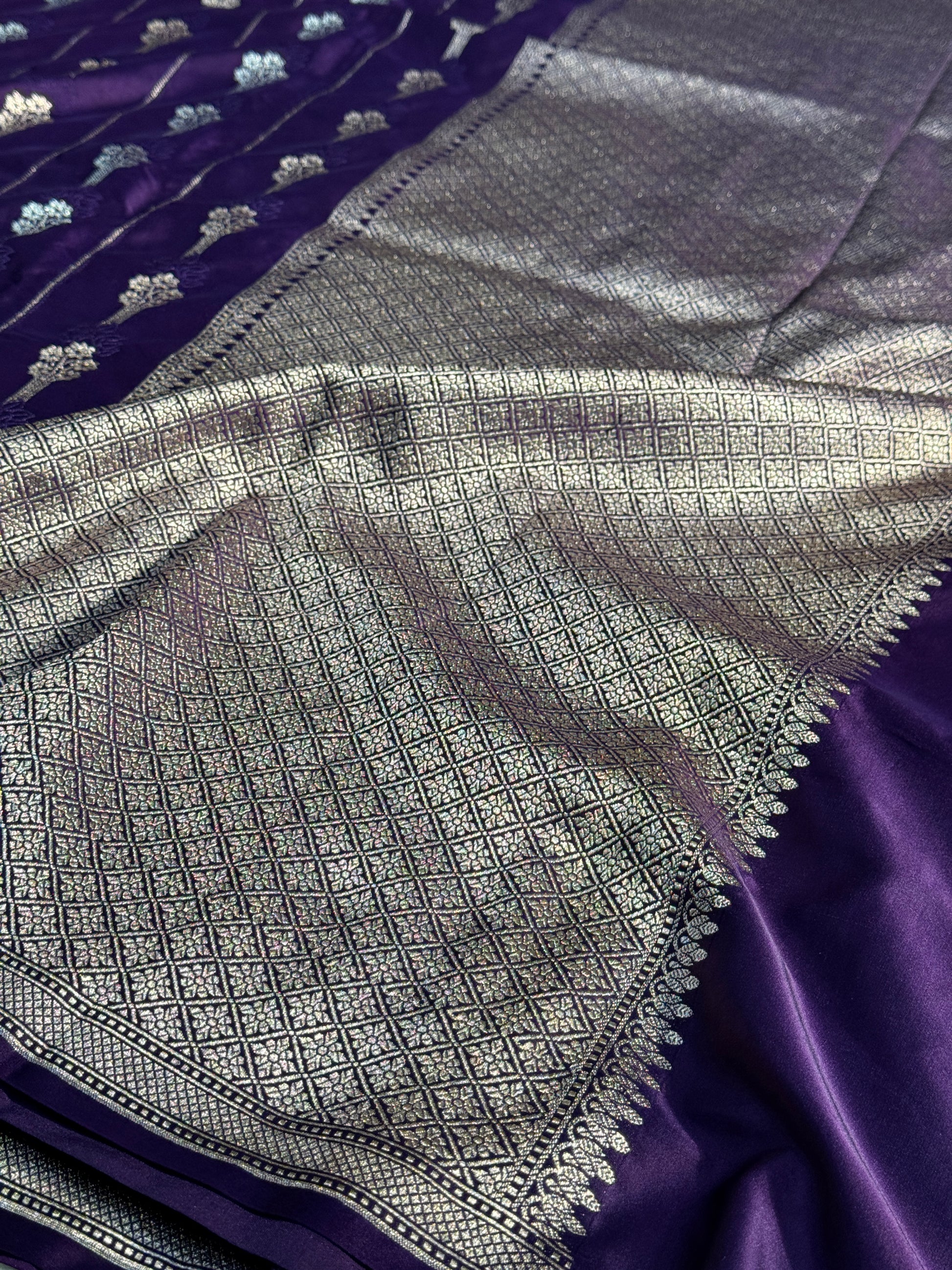 Flower Mashru Saatan Kataan Silk Saree Ms23