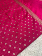 Rani pink Banarasi Dupion Silk Saree with Embossed Antique Zari Weaving & Rich Antique Zari Pallu | STF109