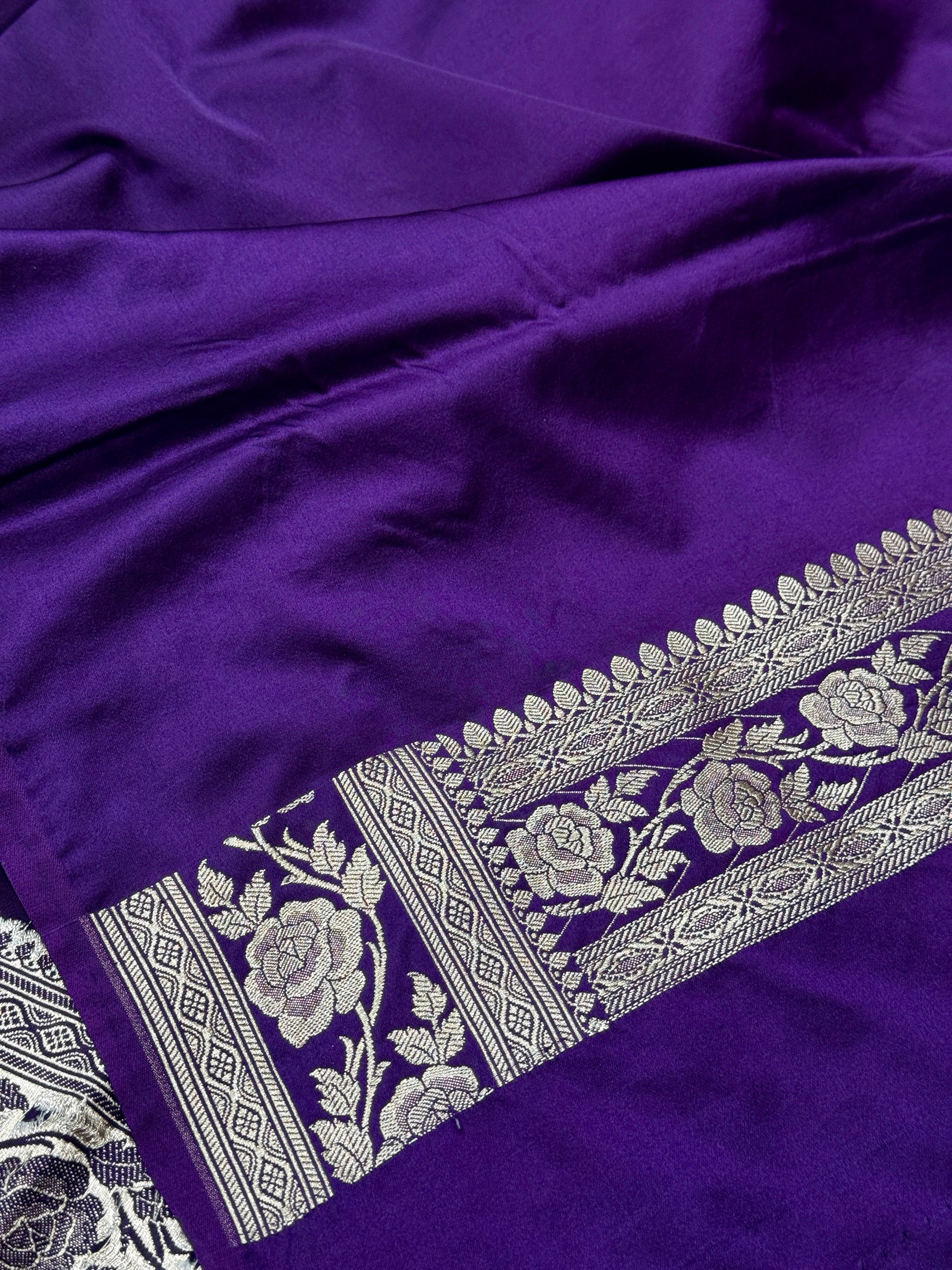 Rose Design Mashru kataan Saree Ms17