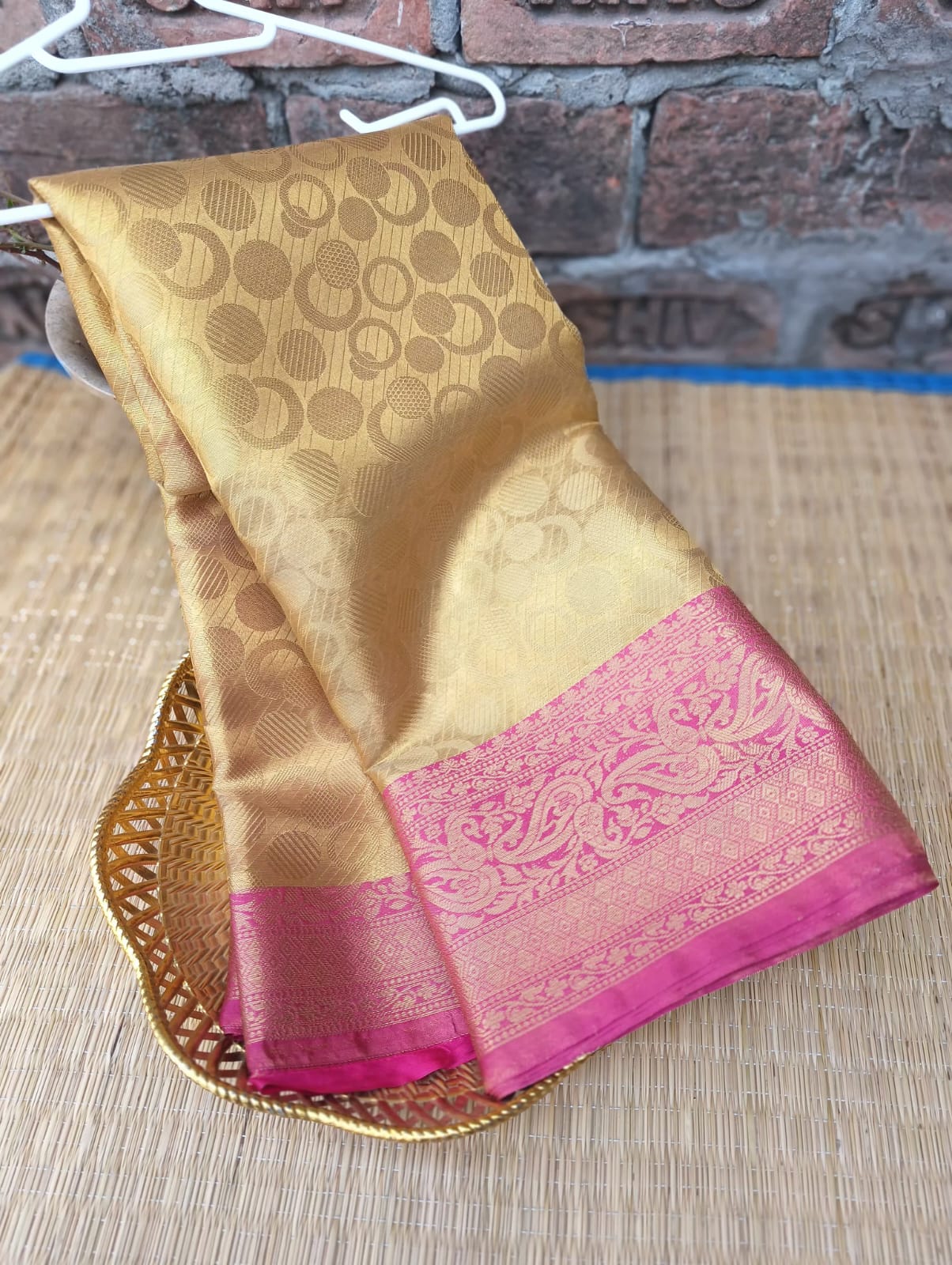 Golden Designer Tissue Silk Saree TS110