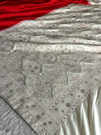 Red & Cream Mashru Saatan Silk Saree with All-Over Swarovski Stone Work – MKS834