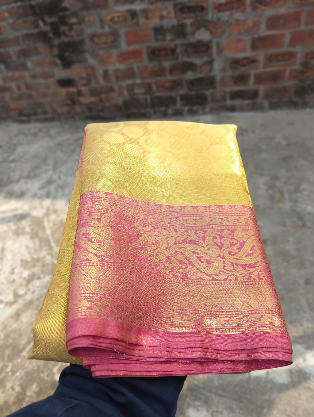 Golden Designer Tissue Silk Saree TS110