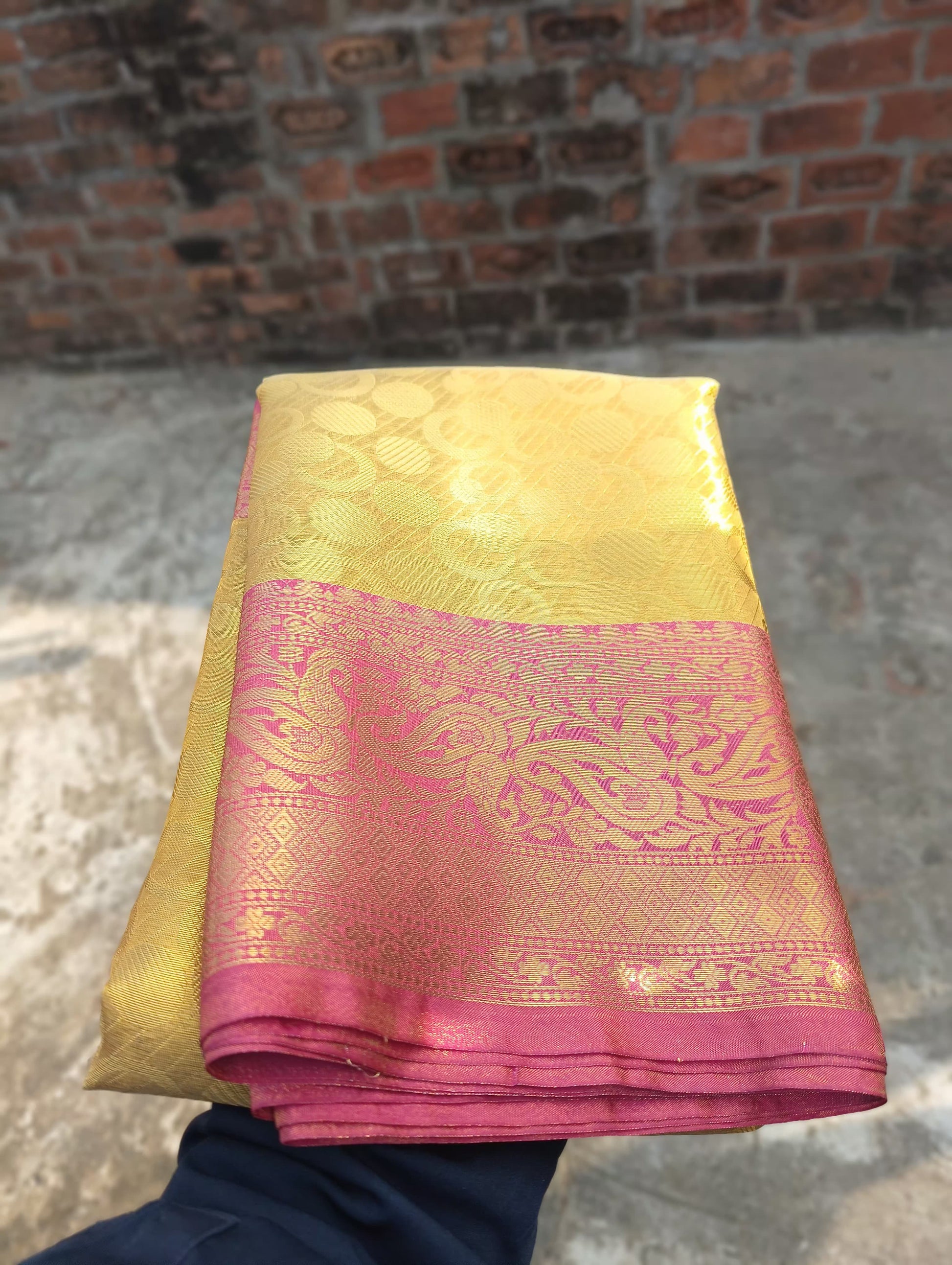 Golden Designer Tissue Silk Saree TS110