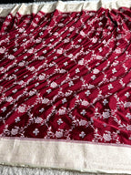 MKS794 | Elegant Mashru Kataan Silk Jaal Woven Banarasi Saree