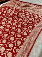 Banarsi Pure Natural Georgette Jaal Design Pattern VSG01