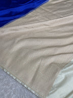 Mashru Kataan Silk Banarasi Saree – Blue with Cream Contrast | MKS709
