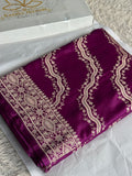 Magenta Mashru Kataan Silk Saree with Aadha Woven Design & Rich Zari Pallu | MKS513