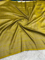 Lemon yellow Banarasi Dupion Silk Saree with Embossed Antique Zari Weaving & Rich Antique Zari Pallu | STF114