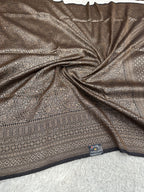 Black Banarasi Dupion Silk Saree with Embossed Antique Zari Weaving & Rich Antique Zari Pallu | STF90
