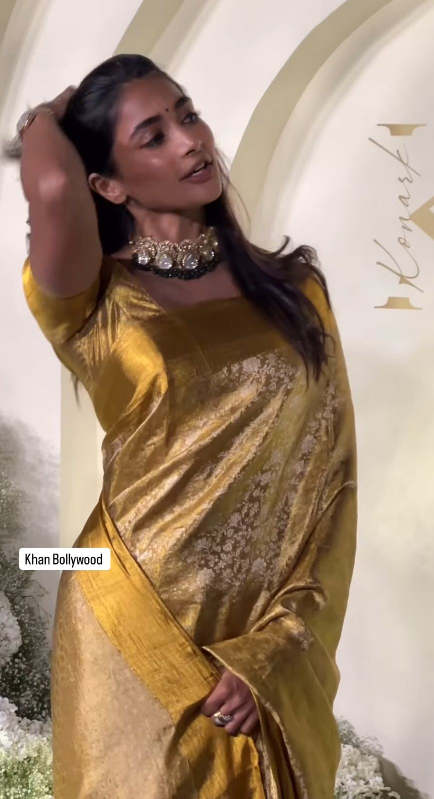 Pooja Hegde Inspired tissue Silk Saree Ts113